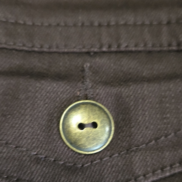 Liz&Me Women's Plus16 Dark Brown Denim Utility Zipper Barn Style Pocket Jacket - Picture 14 of 16